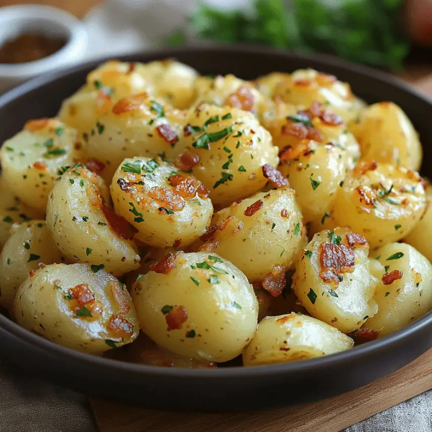 Salade de pommes de terre aux lardons de boeuf croquants
