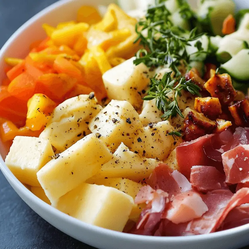 Salade raclette gourmande avec pommes de terre et fromage fondu