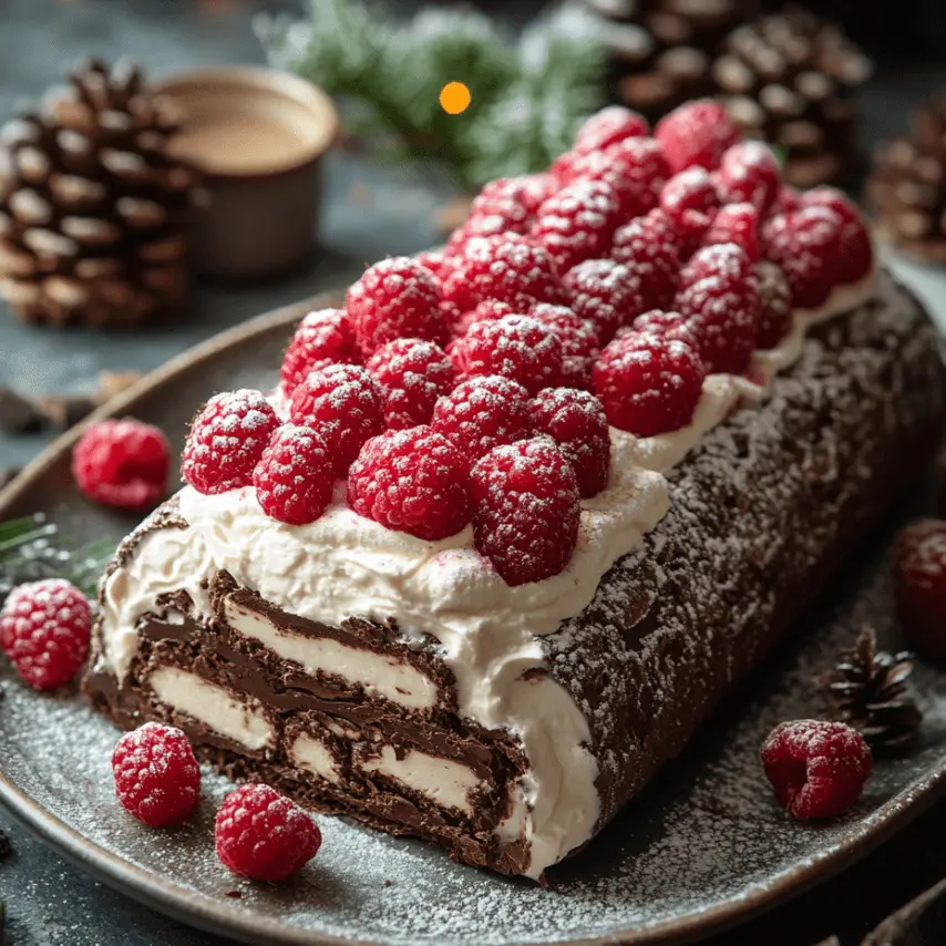 Bûche Chocolat Framboises Mascarpone : Un dessert festif et élégant