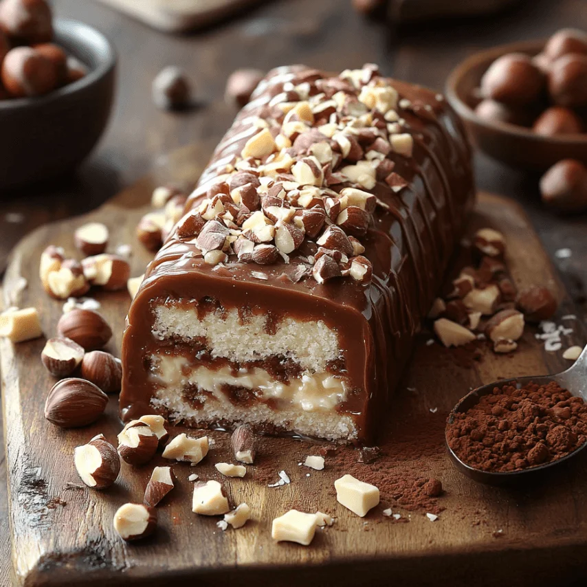 Bûche Noisettes Caramel : Délice de Noël Festif