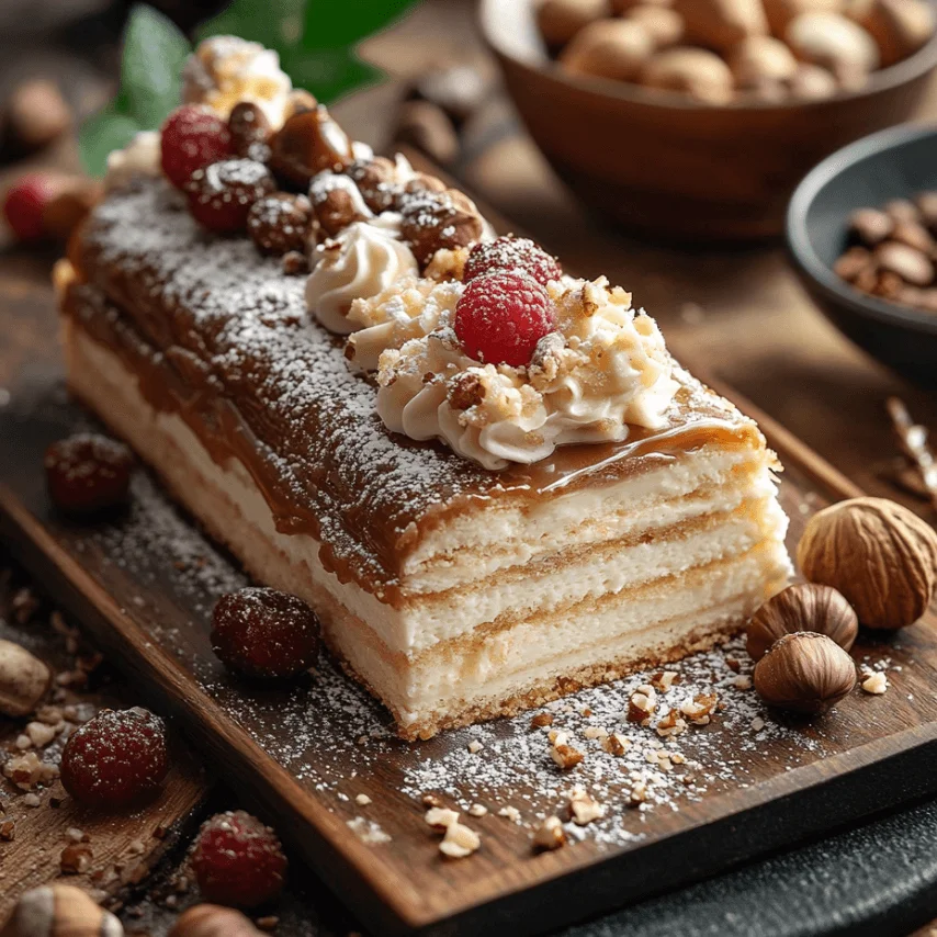 Bûche Noisettes Caramel : Délice de Noël Festif
