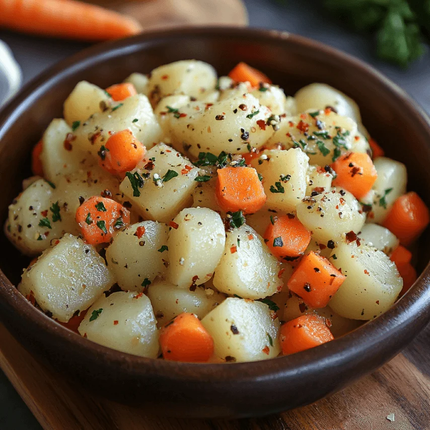Salade Vinaigrée de Pommes de Terre et Carottes Fraîchement Préparée