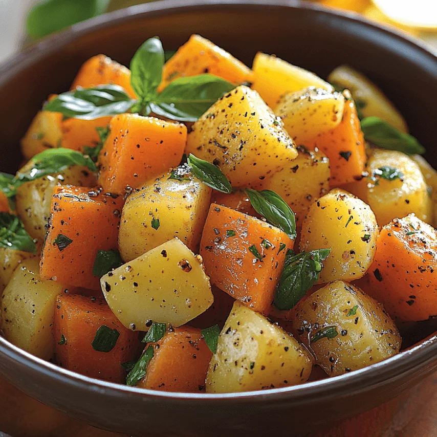 Salade Vinaigrée de Pommes de Terre et Carottes Fraîchement Préparée