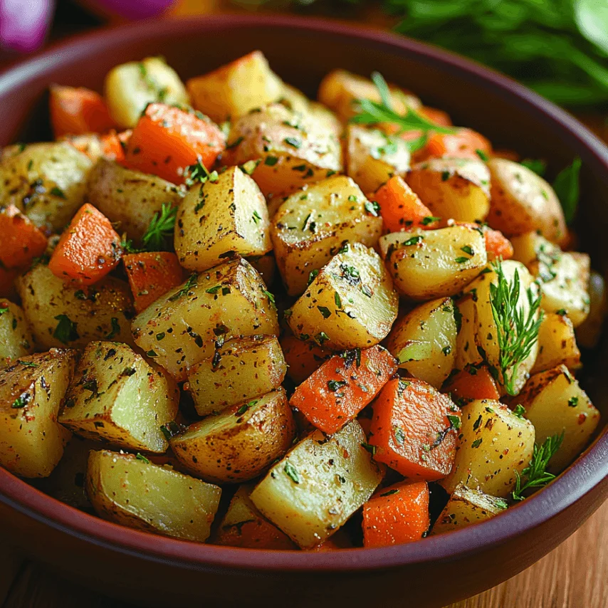 Salade Vinaigrée de Pommes de Terre et Carottes Fraîchement Préparée
