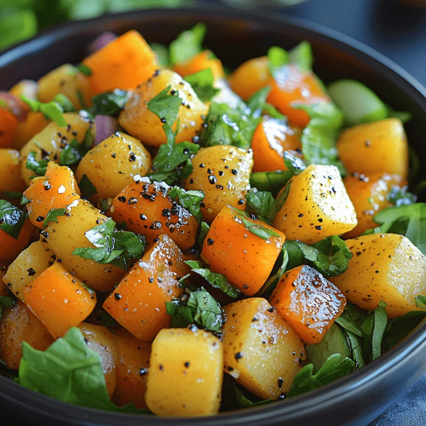Salade Vinaigrée de Pommes de Terre et Carottes Fraîchement Préparée
