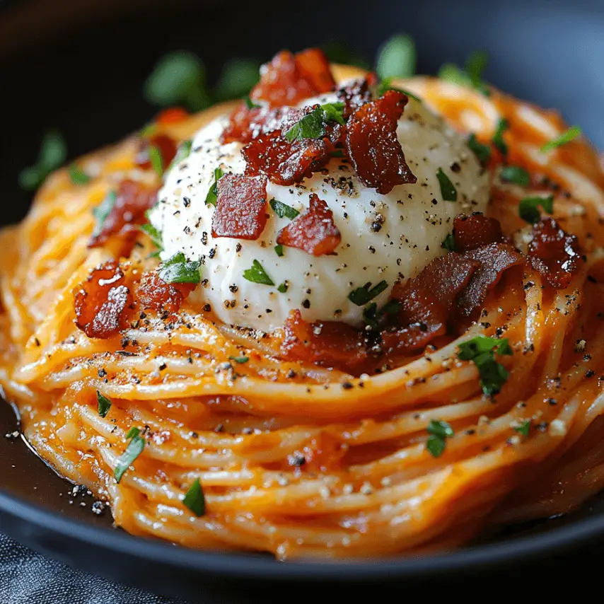 Spaghettis Butternut Burrata avec Lardons de Bœuf