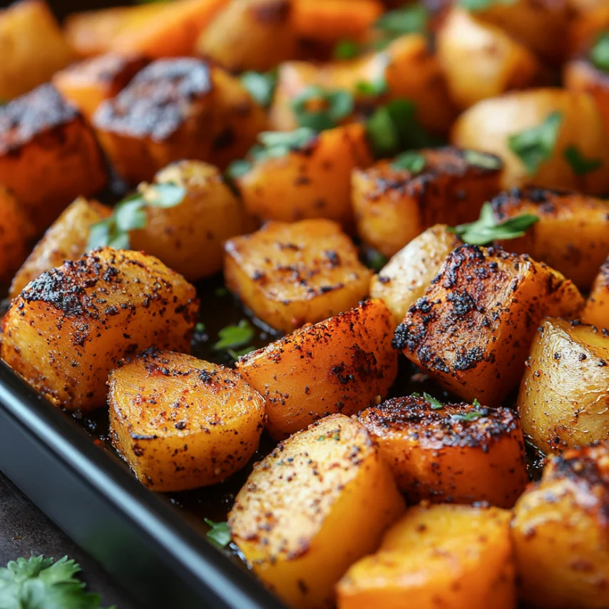 Carottes Épicées au Four avec Pois Chiches