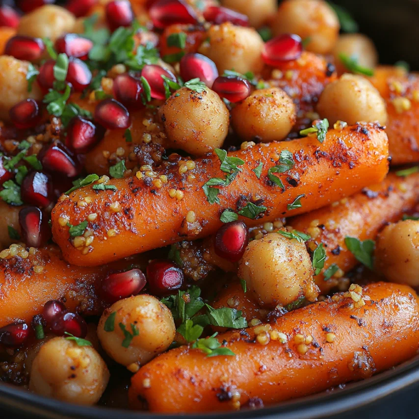 Carottes Épicées au Four avec Pois Chiches
