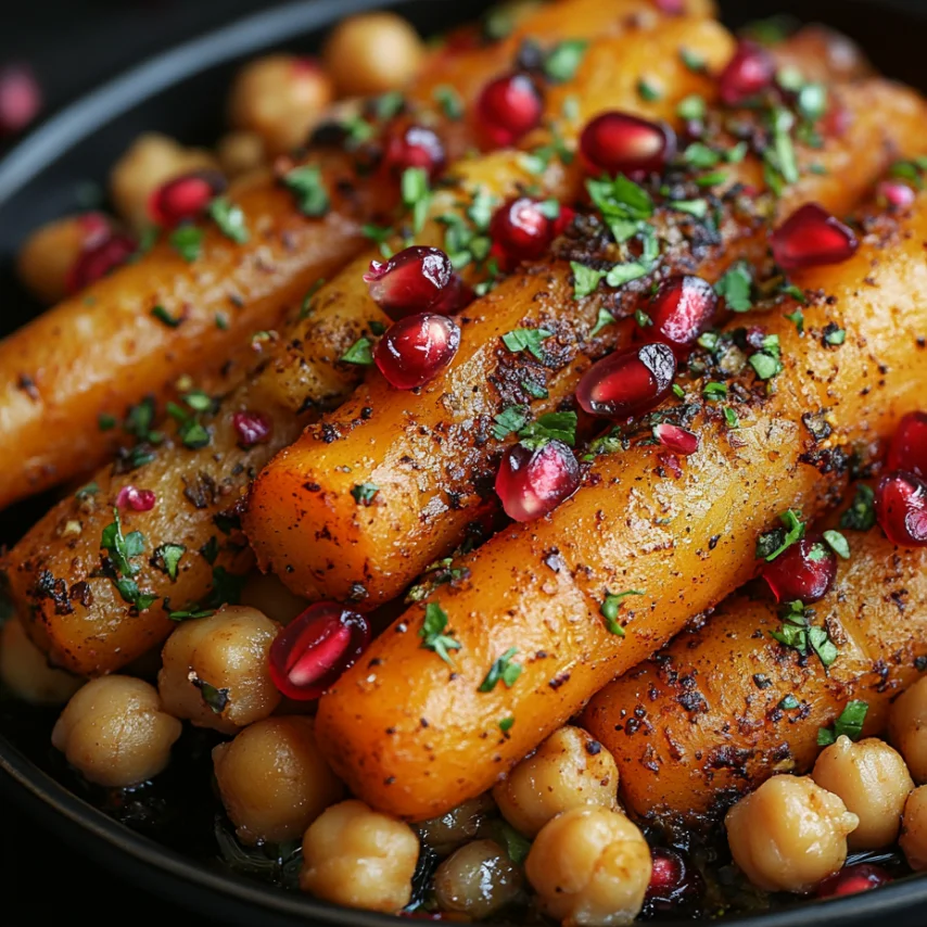 Carottes Épicées au Four avec Pois Chiches