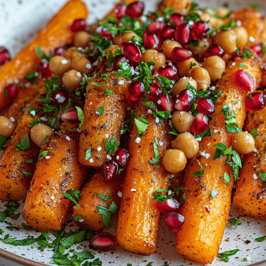 Carottes Épicées au Four avec Pois Chiches