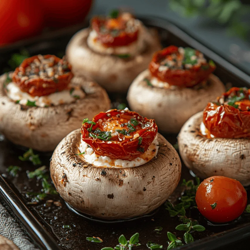 Champignons Farcis à la Ricotta et Herbes Fraîches