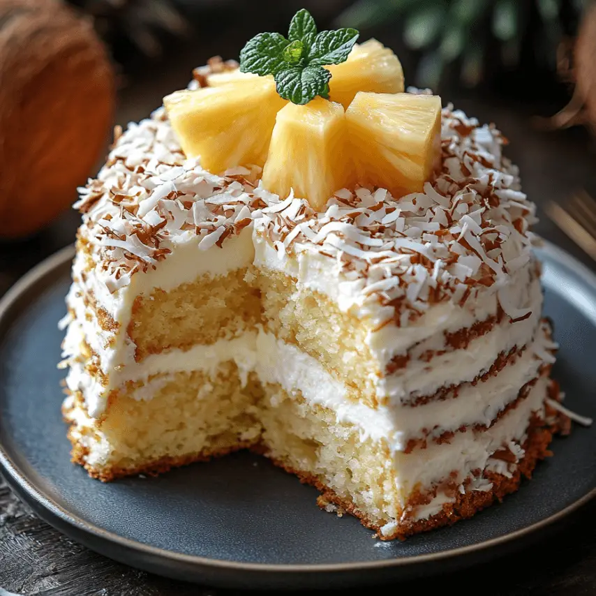 Coconut Pineapple Cake : Recette tropicale facile et délicieuse