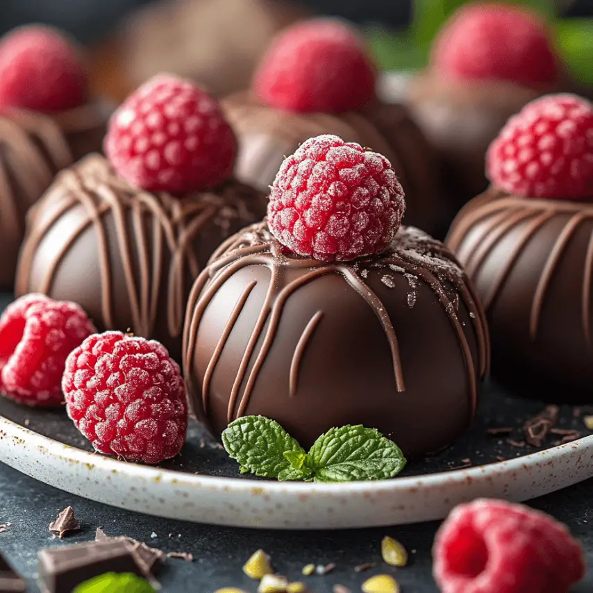 Dômes à la framboise et mousse au chocolat noir - Élégance en dessert