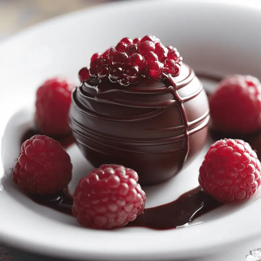 Dômes à la framboise et mousse au chocolat noir - Élégance en dessert