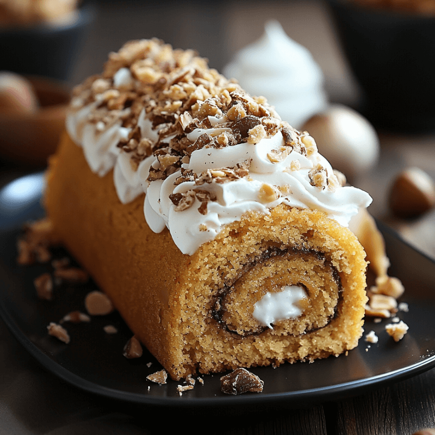 Gâteau Roulé Caramel Noisette – Une Gourmandise Élégante