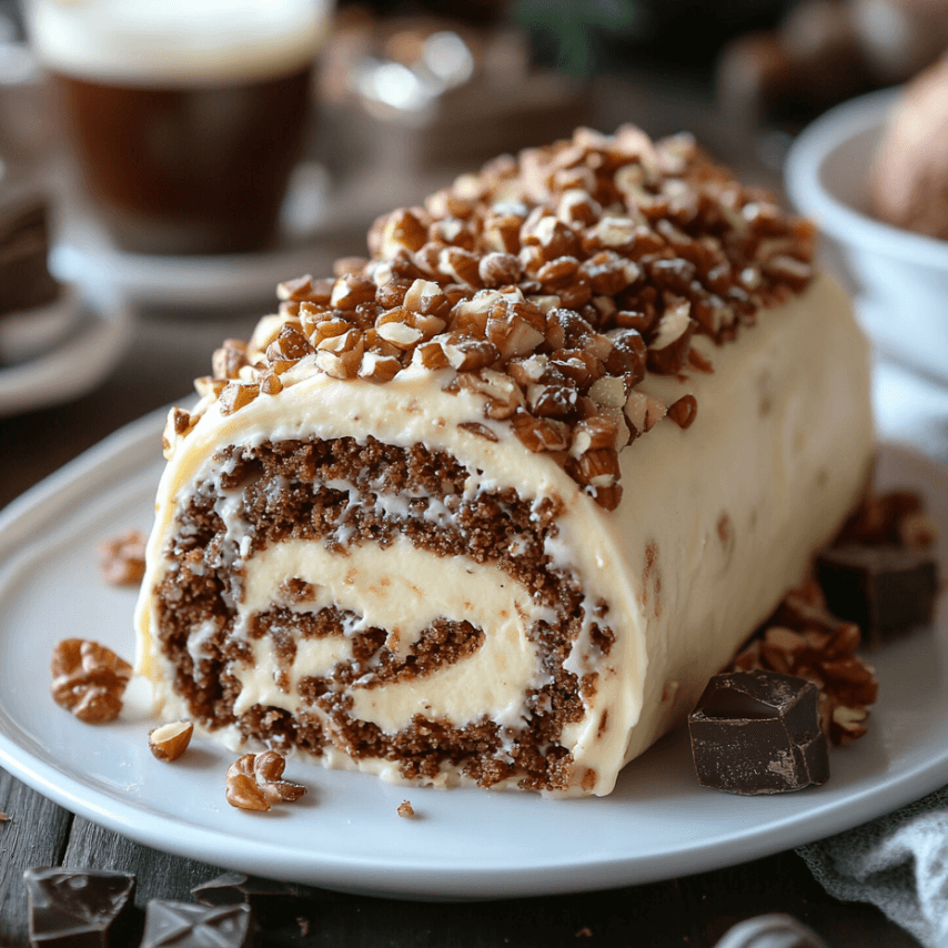 Gâteau Roulé Caramel Noisette – Une Gourmandise Élégante