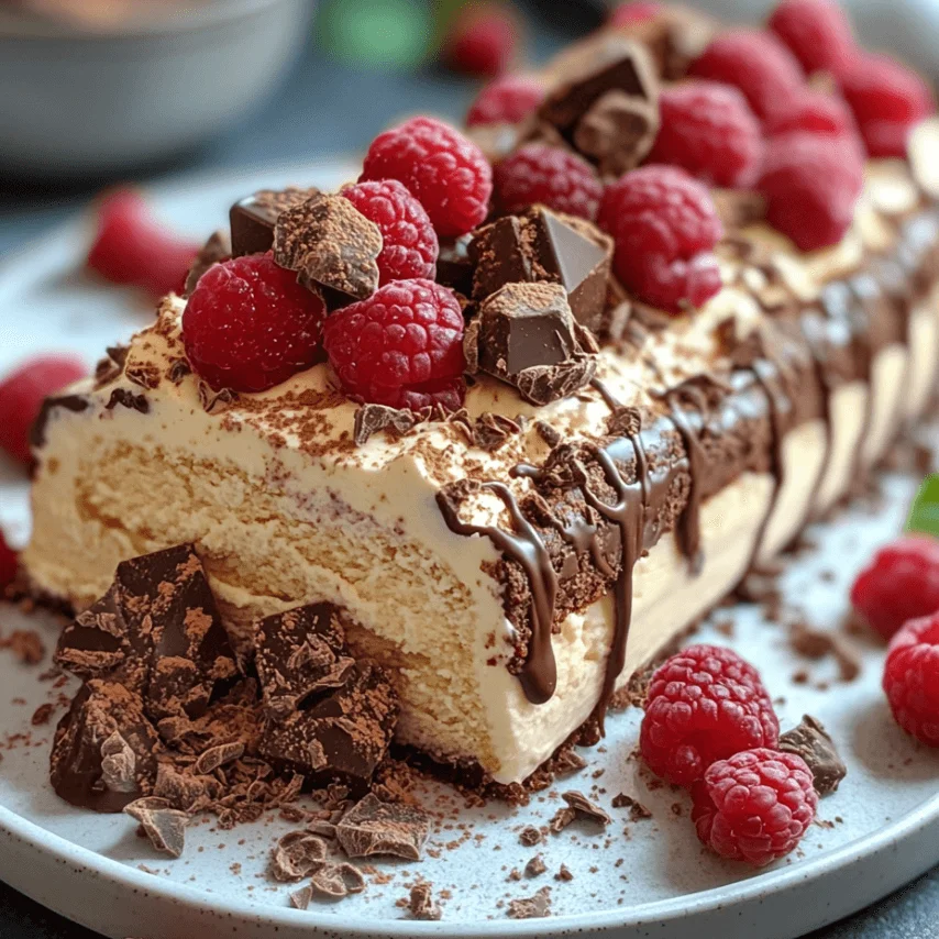 Bûche Chocolat Blanc, Framboise et Praliné Croustillant