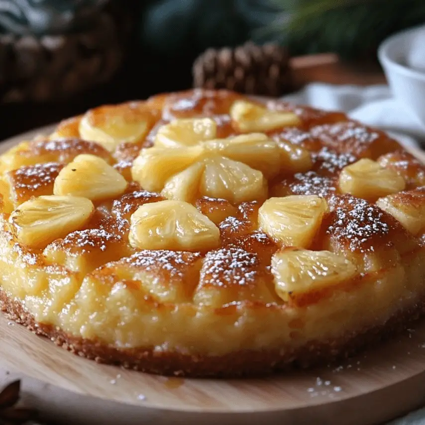Clafoutis Tropical Ananas Coco fraîchement sorti du four