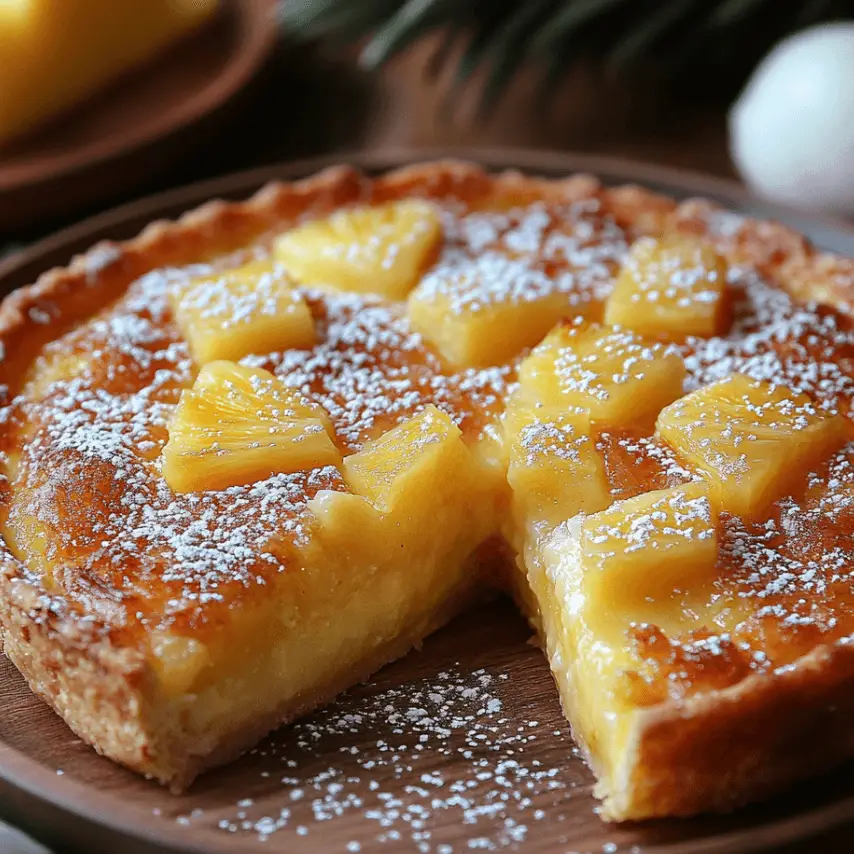 Clafoutis Tropical Ananas Coco fraîchement sorti du four