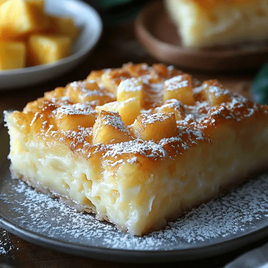 Clafoutis Tropical Ananas Coco fraîchement sorti du four