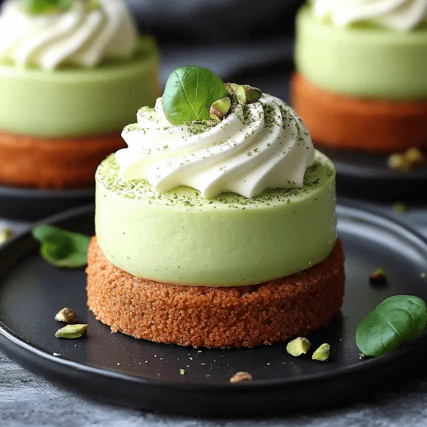 Entremets Poire Pistache Parfaitement Présenté
