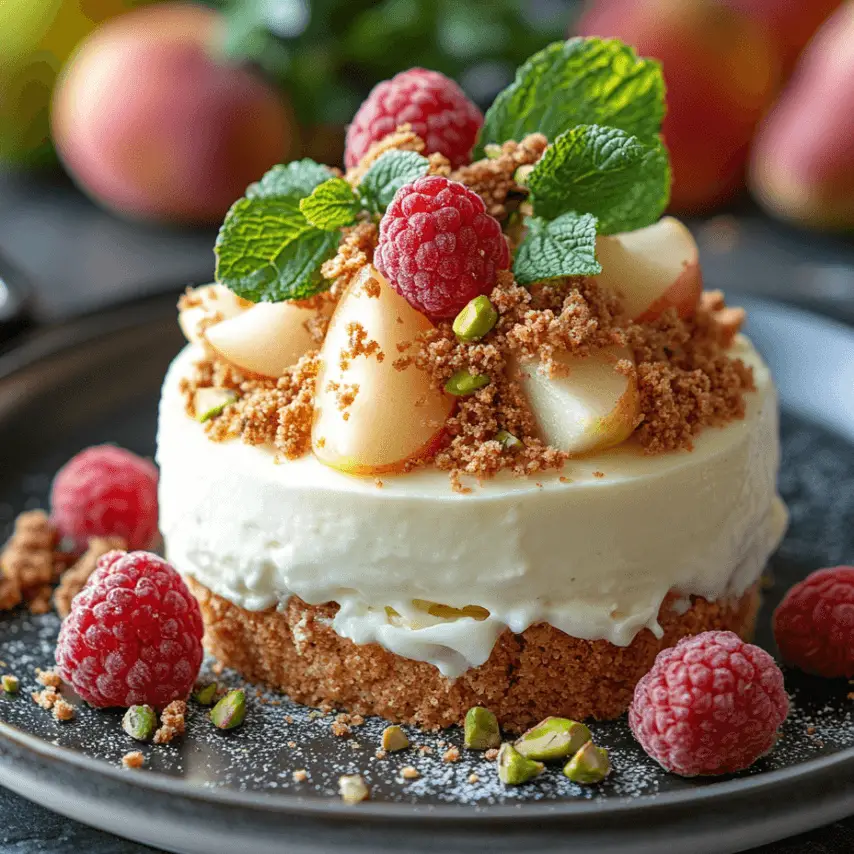Entremets Poire Pistache Parfaitement Présenté