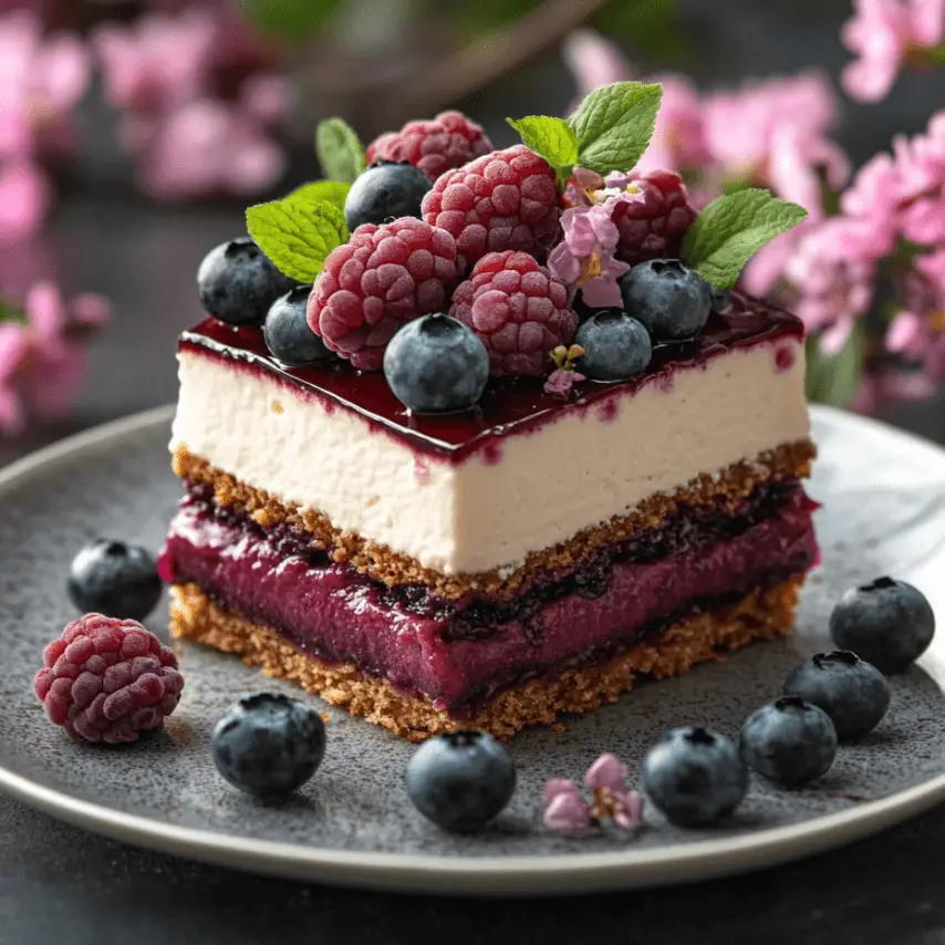 Entremets Poire et Mousse Mascarpone Myrtille Éclatant
