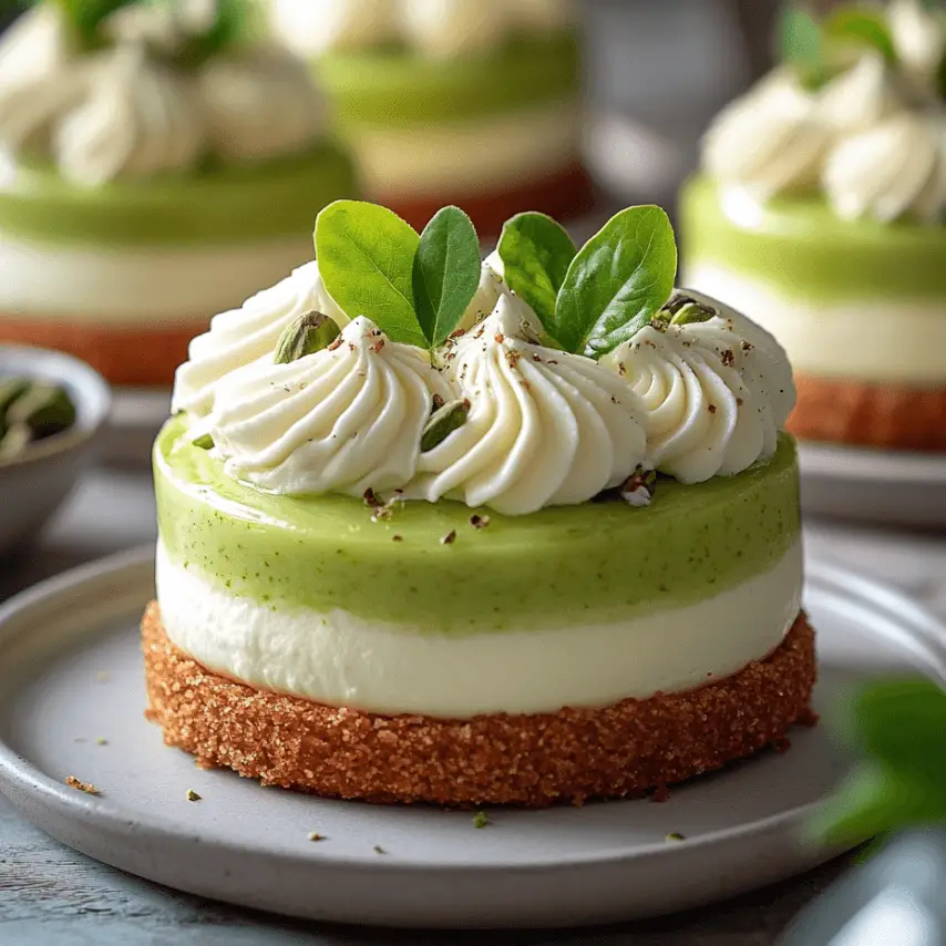 Entremets Poire Pistache Parfaitement Présenté