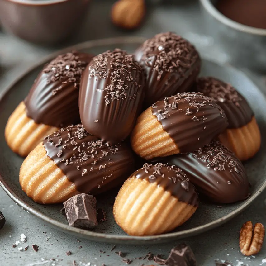 Madeleines Chocolat et Caramel Dorées et Moelleuses