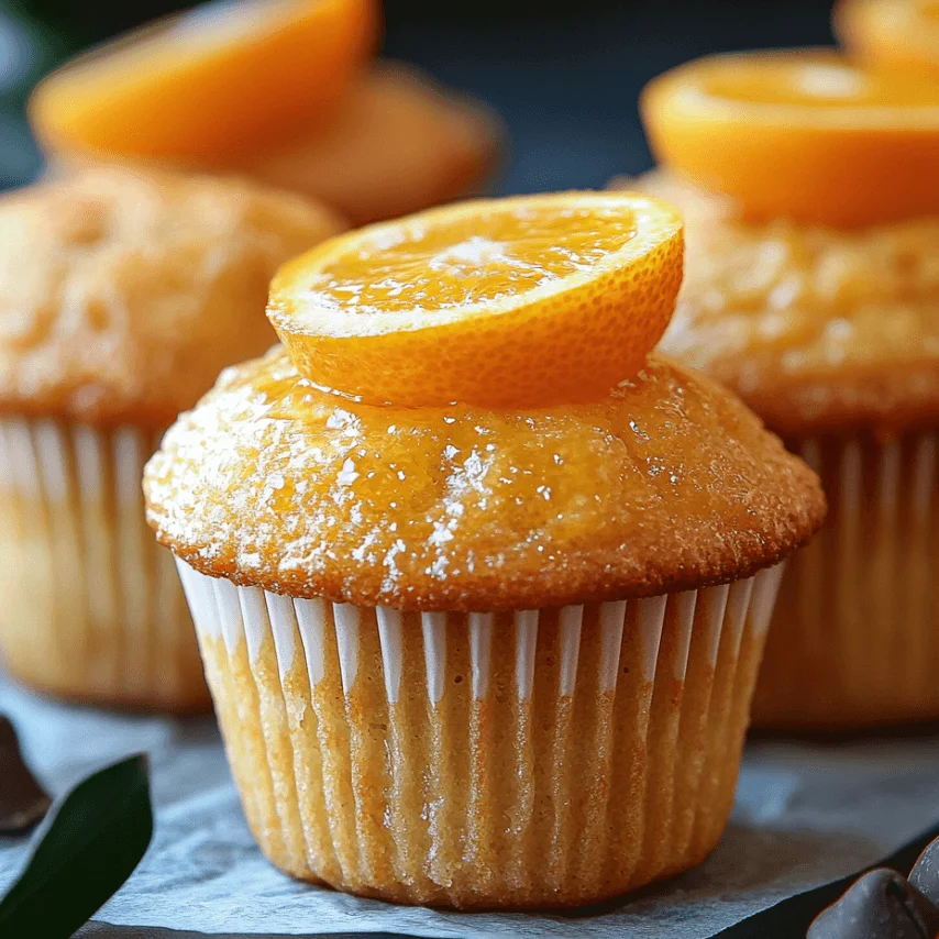 Muffins orange huile d'olive fraîchement préparés