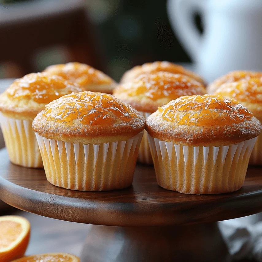 Muffins orange huile d'olive fraîchement préparés