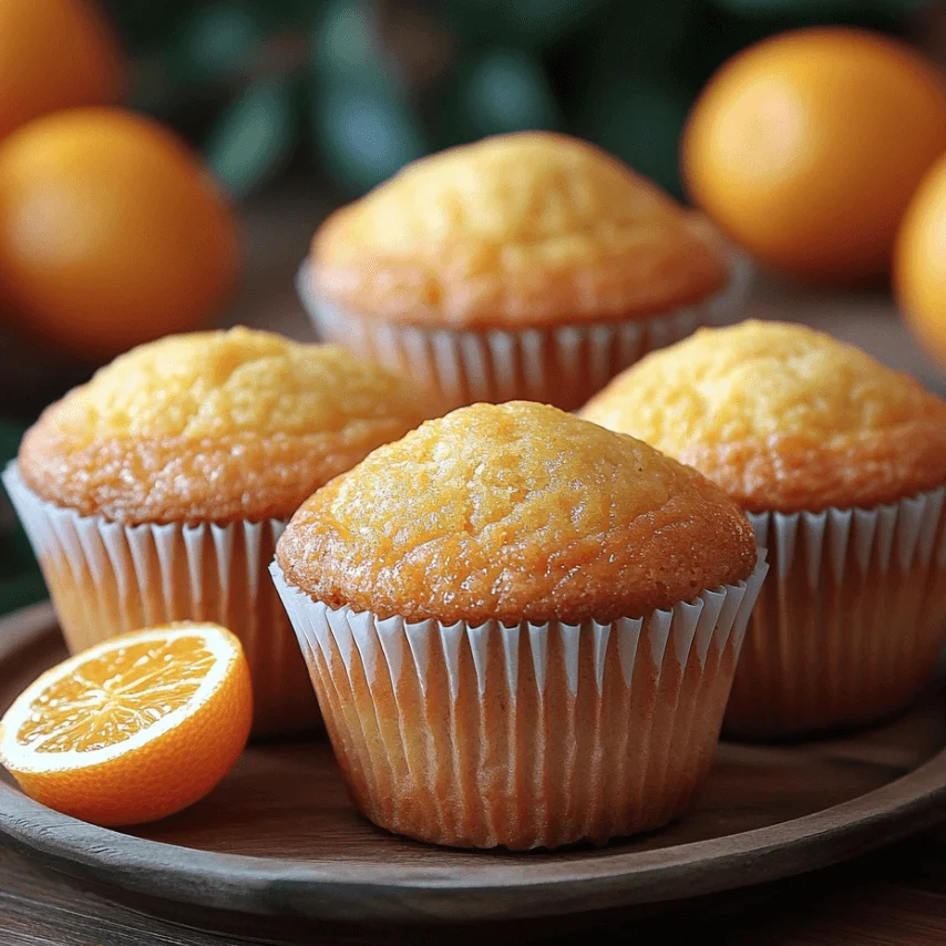 Muffins orange huile d'olive fraîchement préparés