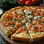 Quiche Saumon Épinards Garnie de Chèvre