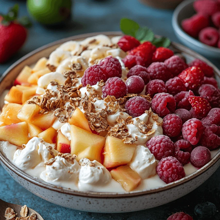Salade de Fruits Fraîche avec Sauce au Chocolat Blanc Crémeuse