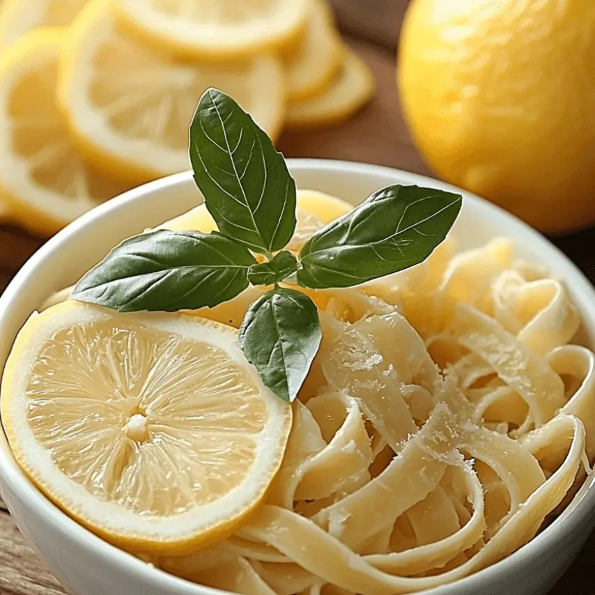Tagliatelles Sauce Citron Basilic Crémeuses
