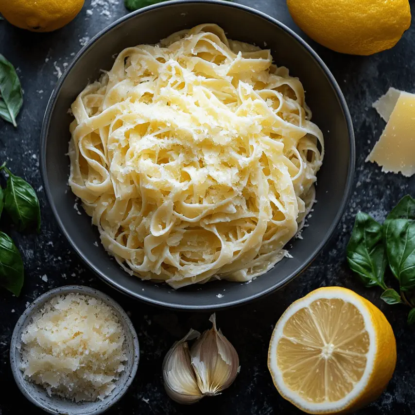 Tagliatelles Sauce Citron Basilic Crémeuses