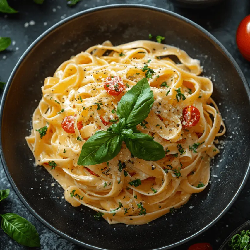 Tagliatelles Sauce Citron Basilic Crémeuses