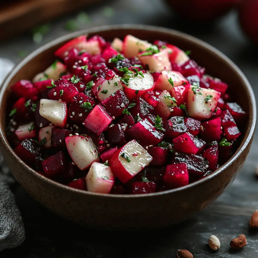 Salade de Betteraves et Pommes Fraîche et Colorée
