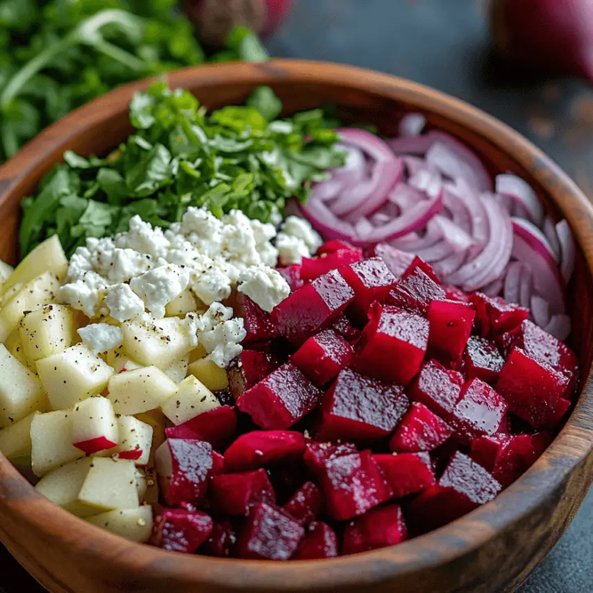 Salade de Betteraves et Pommes Fraîche et Colorée