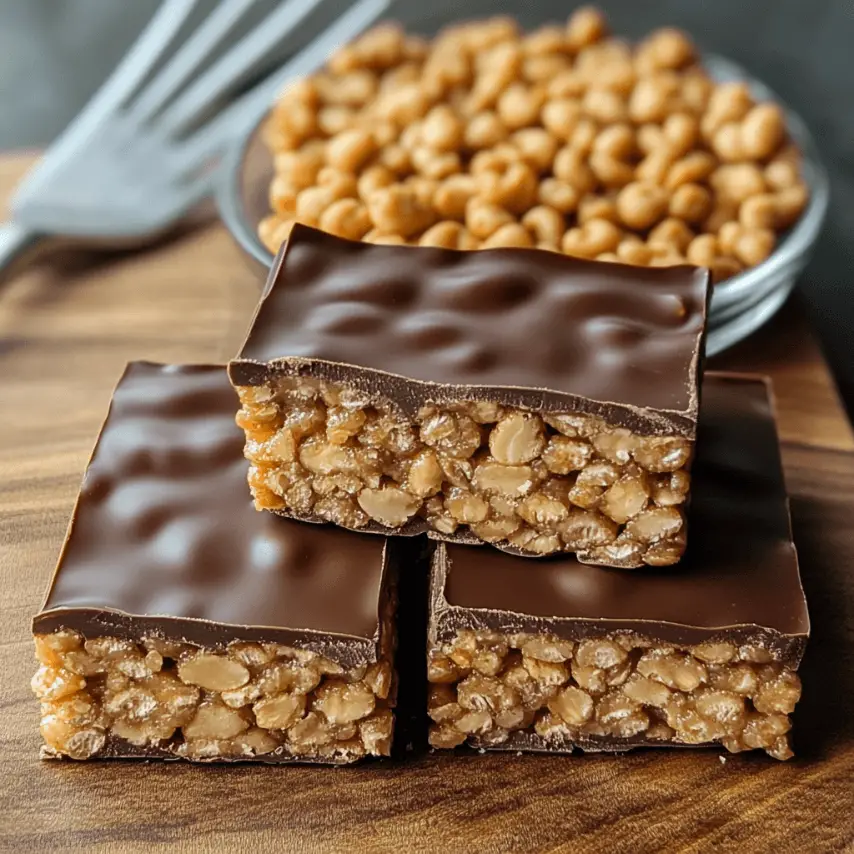 Barres Croustillantes Chocolat et Cacahuètes Maison