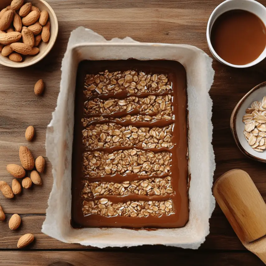 Barres Croustillantes Chocolat et Cacahuètes Maison