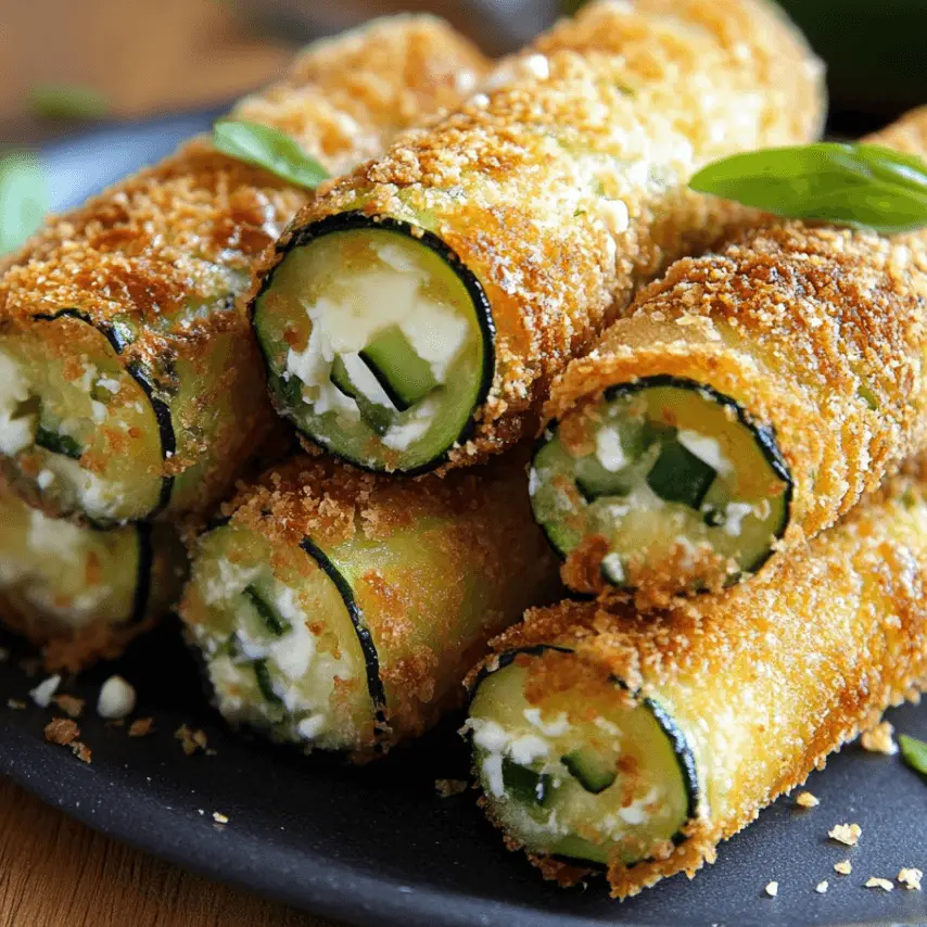 Cigares de Courgettes Croustillants au Fromage Feta Mozzarella