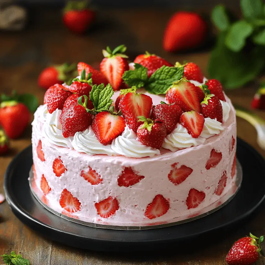Gâteau Moelleux aux Fraises Fraîches Maison