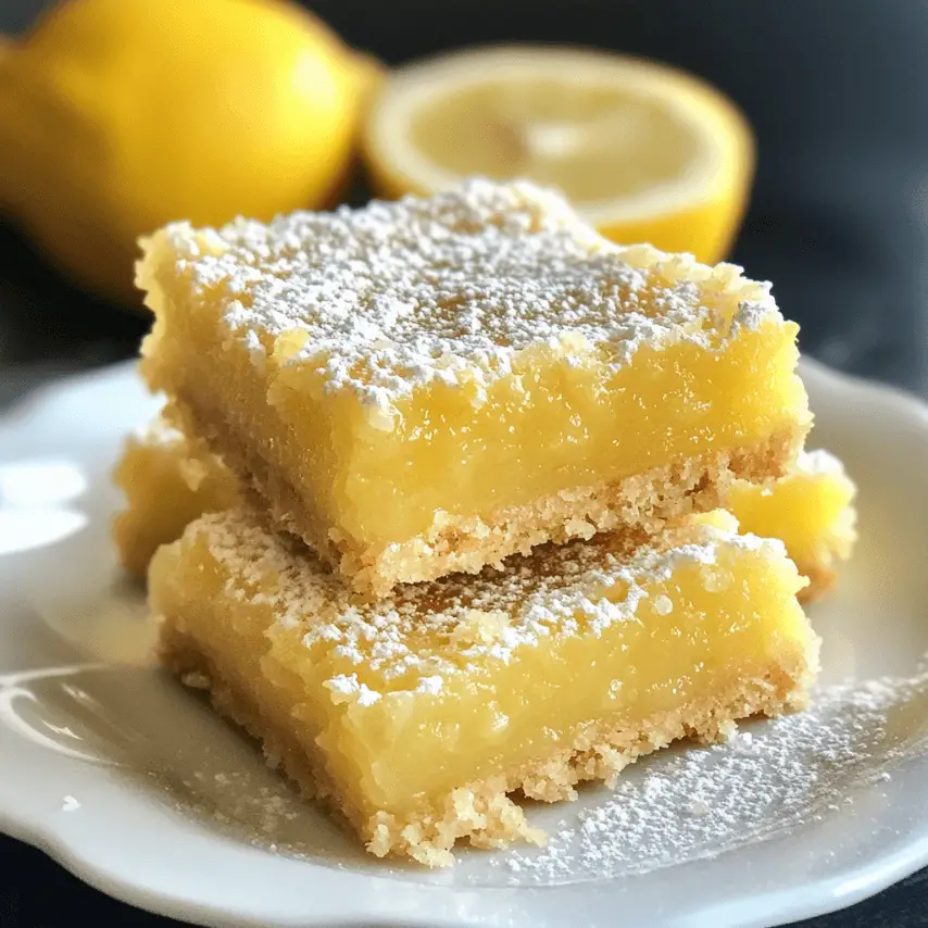 Carrés au citron gourmands avec base sablée dorée