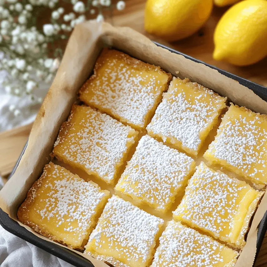 Carrés au citron gourmands avec base sablée dorée