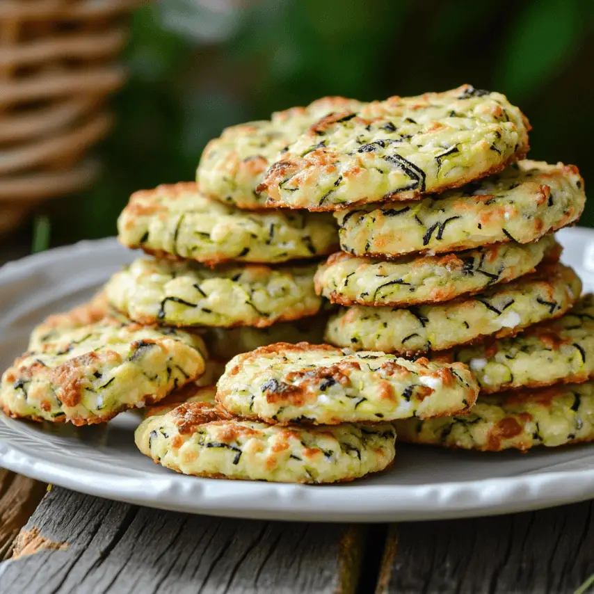 Cookies salés courgette râpée et chèvre sortis du four