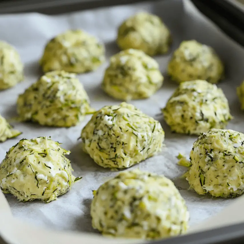Cookies salés courgette râpée et chèvre sortis du four