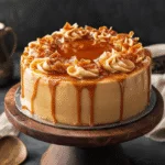 Gâteau magique au caramel au beurre salé en tranches fondantes
