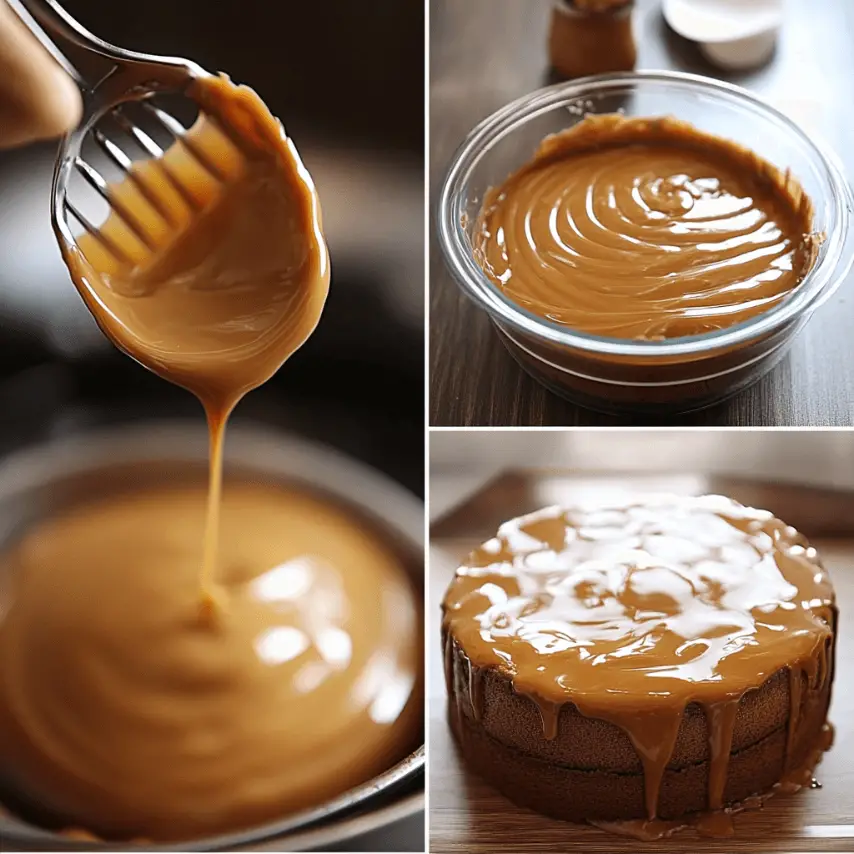 Gâteau magique au caramel au beurre salé en tranches fondantes