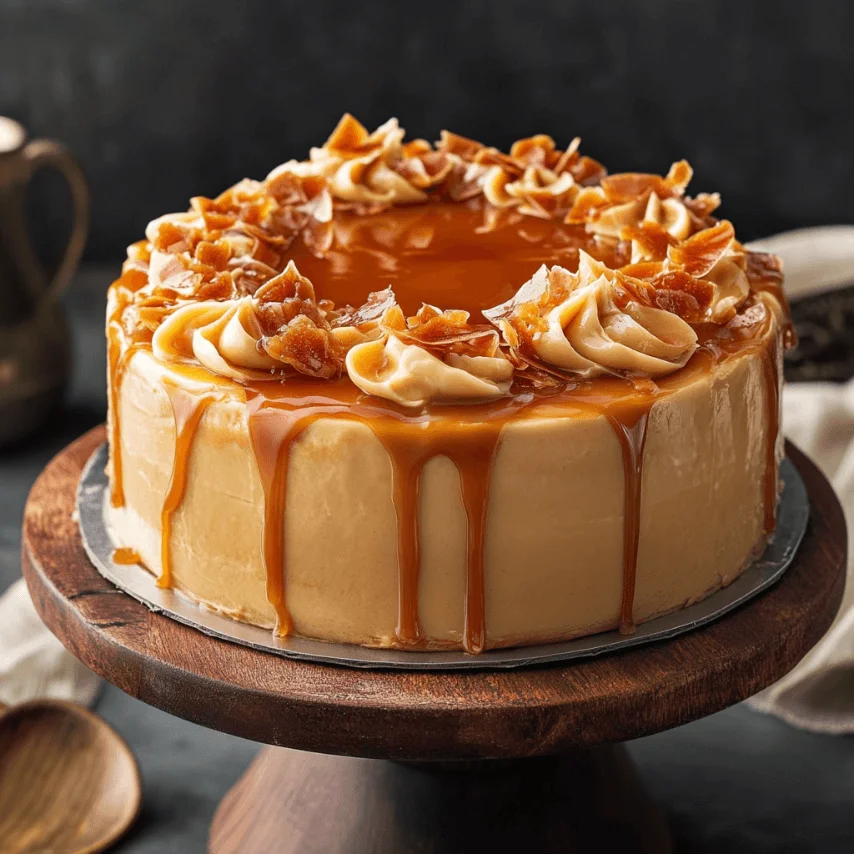 Gâteau magique au caramel au beurre salé en tranches fondantes